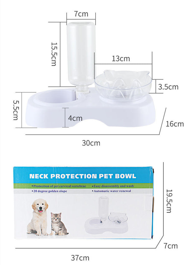 Transparent plastic feeding and drinking bowl