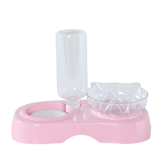 Transparent plastic feeding and drinking bowl