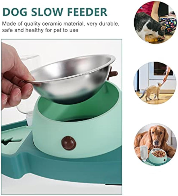 Pet Bowl Pet Feeding Bowl Slow Feeding Bowl Pet Feeding Equipment Dog Bowls Automatic Bowl Dog Slow Feeder Bowl Dog Slow Feeder Dish Detachable Water Tray Dog Food Bowl