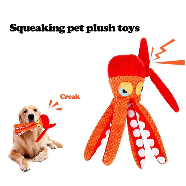 Pet Plush Toy Octopus Plush Dog Toy Squeaky Dog TOYS Pet Puppy TOY For Cleaning Teeth Chew Toy Pet Supplies