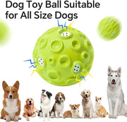 Dog Toy Ball For Aggressive Chewers Interactive Dog Ball Toy With Magical Squeaky Sound Durable Elastic Rubber Pet Chew Toys For Small Medium Large Dogs Relieve Anxiety Toy